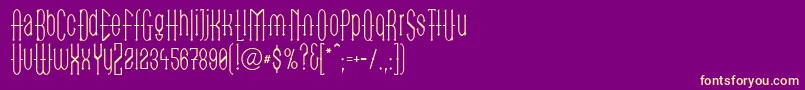 LinotypegotekkThin-Schriftart – Gelbe Schriften auf violettem Hintergrund