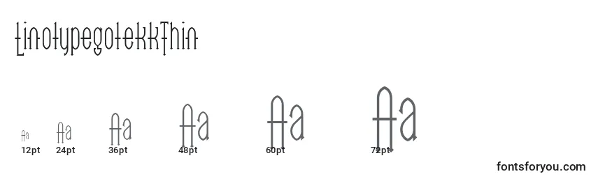 LinotypegotekkThin Font Sizes