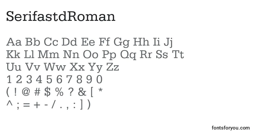 Czcionka SerifastdRoman – alfabet, cyfry, specjalne znaki