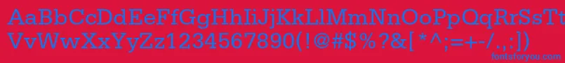 フォントSerifastdRoman – 赤い背景に青い文字