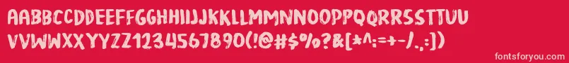 ReliableDemo Font – Pink Fonts on Red Background
