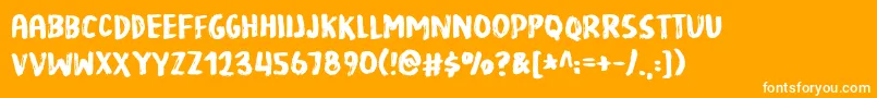 ReliableDemo Font – White Fonts on Orange Background