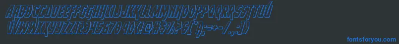 Yankeeclipper3Dital Font – Blue Fonts on Black Background