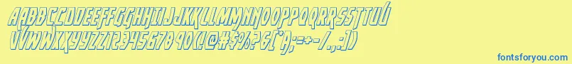 Yankeeclipper3Dital Font – Blue Fonts on Yellow Background