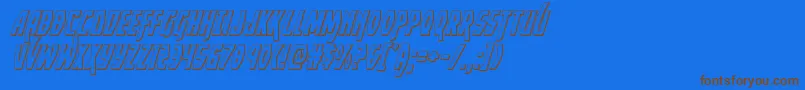 Yankeeclipper3Dital-Schriftart – Braune Schriften auf blauem Hintergrund