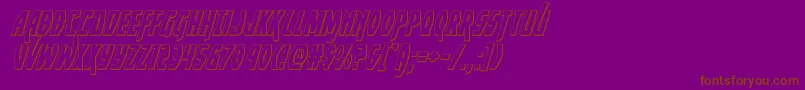 Yankeeclipper3Dital-Schriftart – Braune Schriften auf violettem Hintergrund