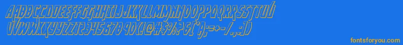 Yankeeclipper3Dital Font – Orange Fonts on Blue Background