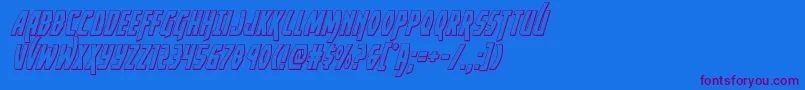 フォントYankeeclipper3Dital – 紫色のフォント、青い背景