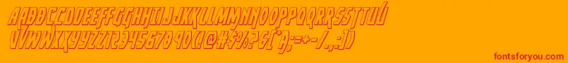 Yankeeclipper3Dital-Schriftart – Rote Schriften auf orangefarbenem Hintergrund