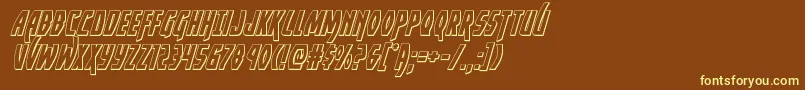 Yankeeclipper3Dital Font – Yellow Fonts on Brown Background