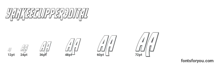 Yankeeclipper3Dital Font Sizes