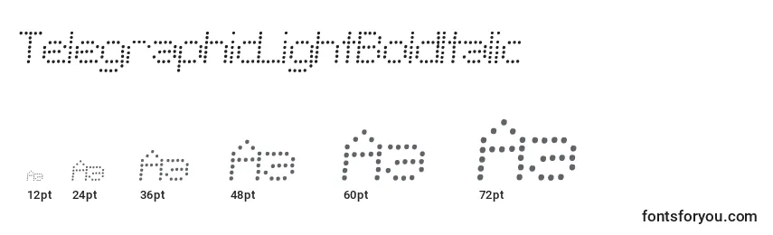 Размеры шрифта TelegraphicLightBoldItalic