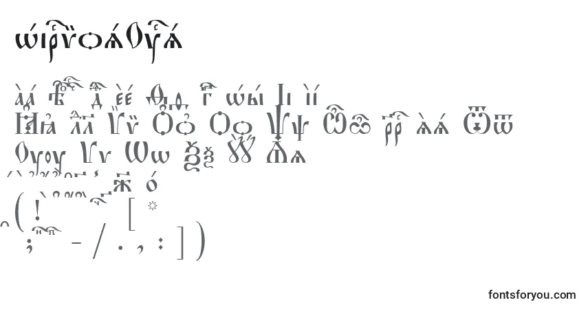 Czcionka HirmosUcs – alfabet, cyfry, specjalne znaki