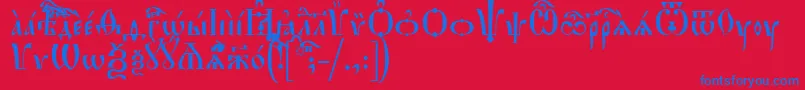 HirmosUcs-fontti – siniset fontit punaisella taustalla