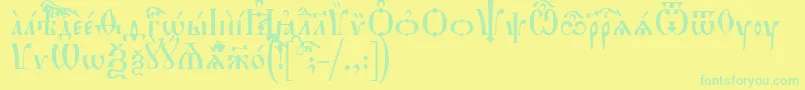 HirmosUcs Font – Green Fonts on Yellow Background