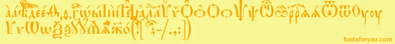 fuente HirmosUcs – Fuentes Naranjas Sobre Fondo Amarillo