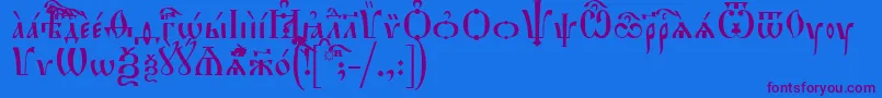 Police HirmosUcs – polices violettes sur fond bleu