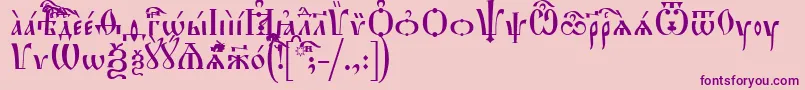 HirmosUcs-fontti – violetit fontit vaaleanpunaisella taustalla
