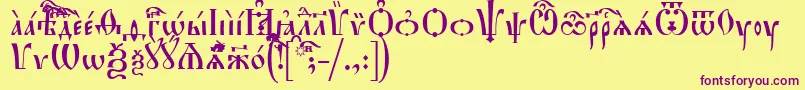 Шрифт HirmosUcs – фиолетовые шрифты на жёлтом фоне