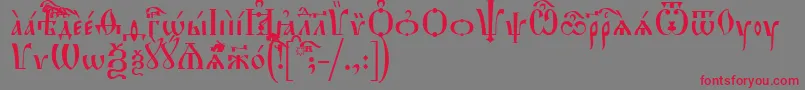 HirmosUcs-Schriftart – Rote Schriften auf grauem Hintergrund