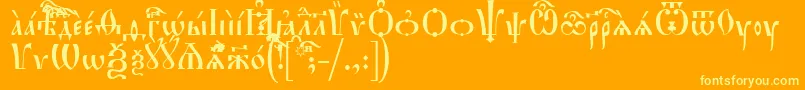Шрифт HirmosUcs – жёлтые шрифты на оранжевом фоне