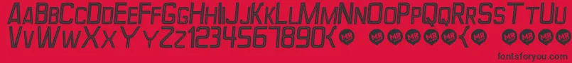 PerforamaItalic Font – Black Fonts on Red Background