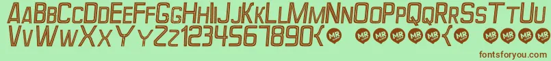 PerforamaItalic Font – Brown Fonts on Green Background