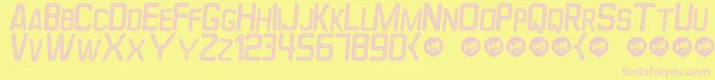 PerforamaItalic Font – Pink Fonts on Yellow Background