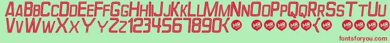 PerforamaItalic Font – Red Fonts on Green Background