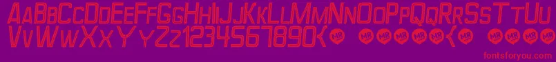 Police PerforamaItalic – polices rouges sur fond violet