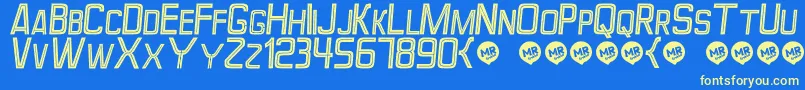 PerforamaItalic Font – Yellow Fonts on Blue Background