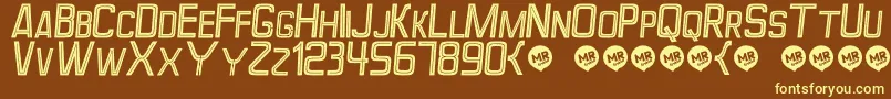 PerforamaItalic Font – Yellow Fonts on Brown Background