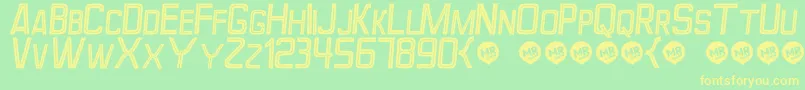 PerforamaItalic Font – Yellow Fonts on Green Background