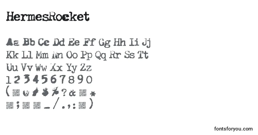 A fonte HermesRocket – alfabeto, números, caracteres especiais