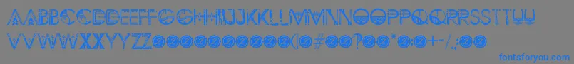 Шрифт ZilapGeometrikDemo – синие шрифты на сером фоне