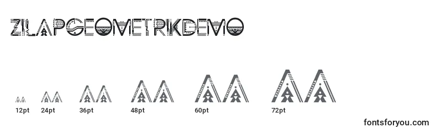 Размеры шрифта ZilapGeometrikDemo