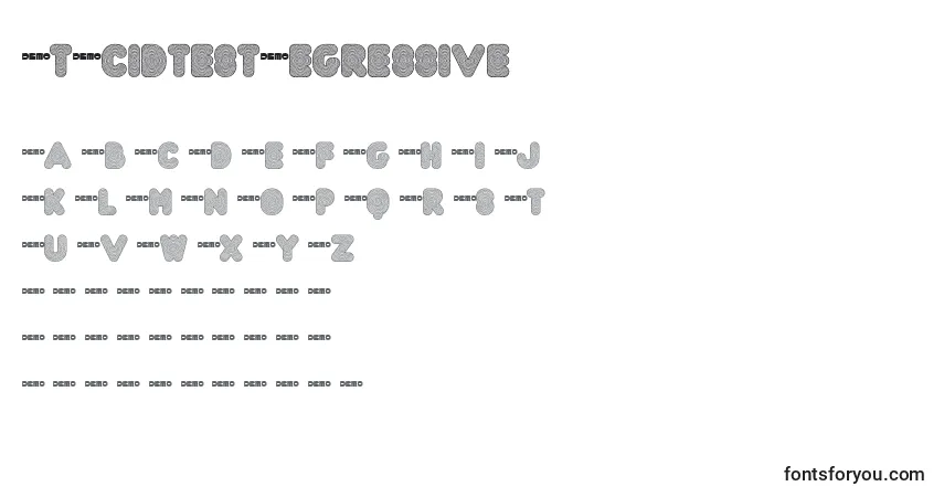 Schriftart FtAcidtestRegressive – Alphabet, Zahlen, spezielle Symbole