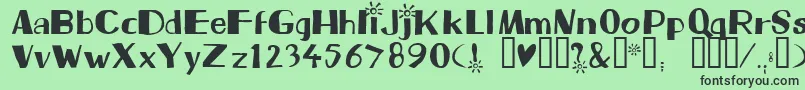 フォントBeam – 緑の背景に黒い文字