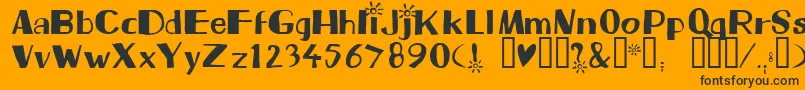 Beam-Schriftart – Schwarze Schriften auf orangefarbenem Hintergrund