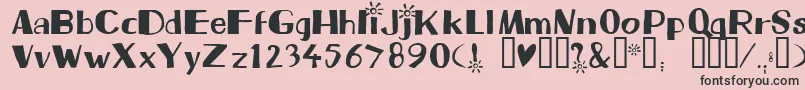 Beam-Schriftart – Schwarze Schriften auf rosa Hintergrund