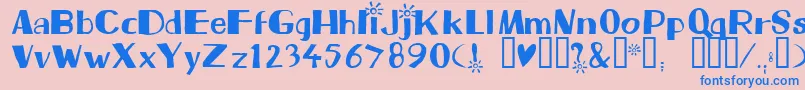 フォントBeam – ピンクの背景に青い文字