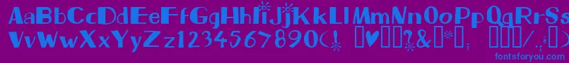 フォントBeam – 紫色の背景に青い文字