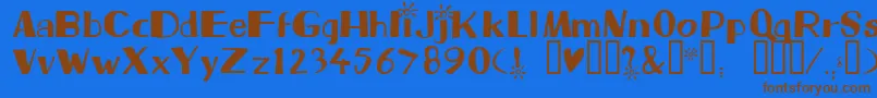 フォントBeam – 茶色の文字が青い背景にあります。