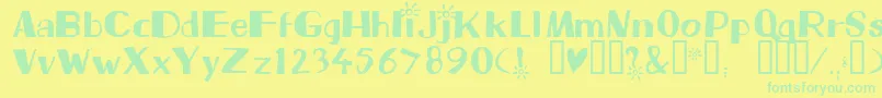 Beam Font – Green Fonts on Yellow Background