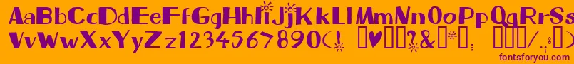 Beam Font – Purple Fonts on Orange Background