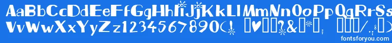 フォントBeam – 青い背景に白い文字