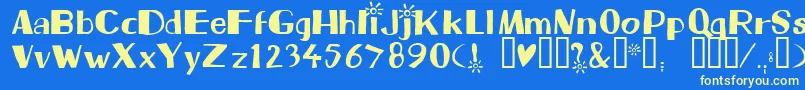 フォントBeam – 黄色の文字、青い背景