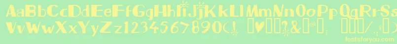 Beam Font – Yellow Fonts on Green Background