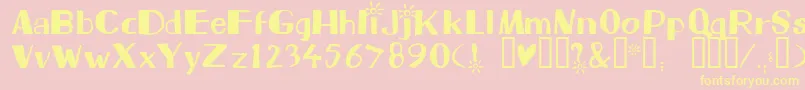 Beam Font – Yellow Fonts on Pink Background