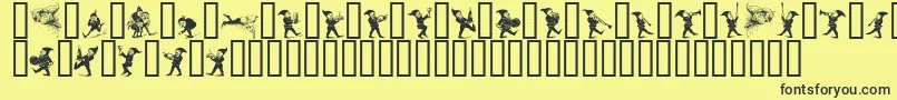 Gnomes Font – Black Fonts on Yellow Background